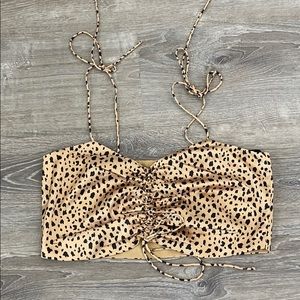 Silk cheetah crop top